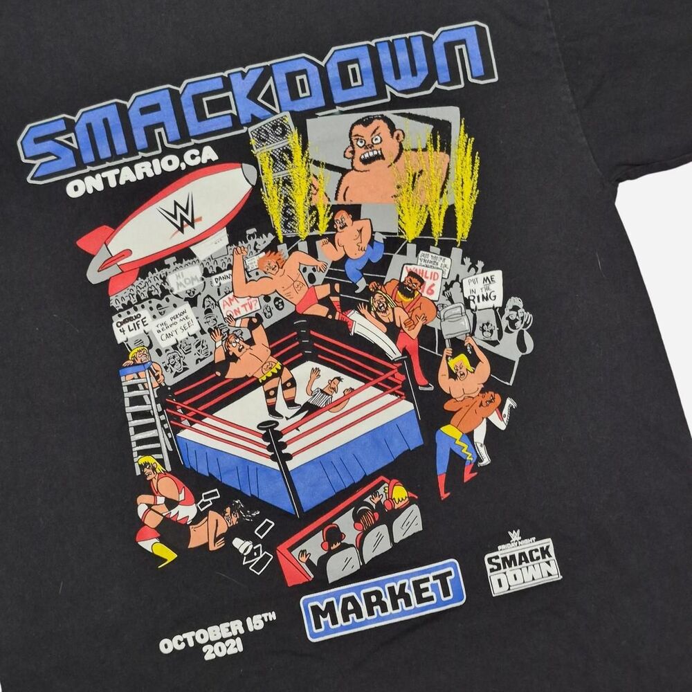 Market Brand Men's WWE Ontario, Ca. 2021 graphic T-shirt Size M